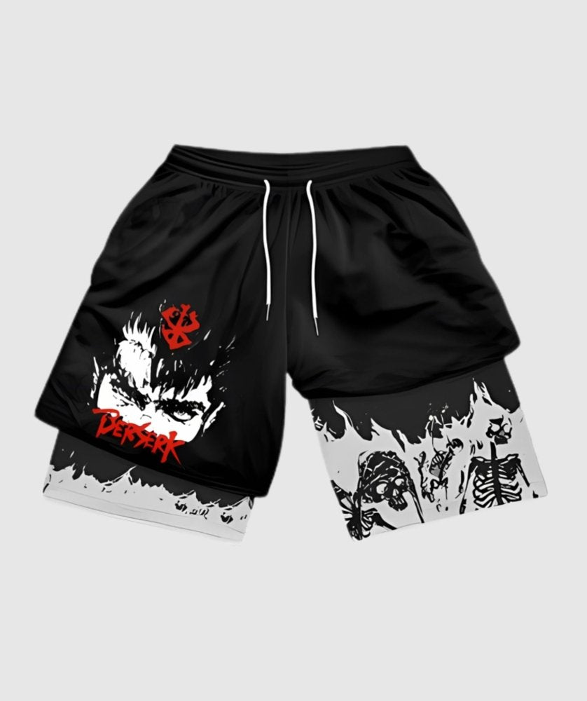 PGW Anime Berserk 2 in 1 Gym shorts - PERFORMANCE GYM WEAR