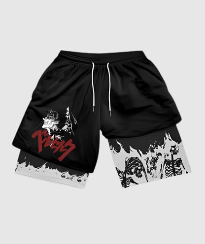 PGW Anime Berserk 2 in 1 Gym shorts - PERFORMANCE GYM WEAR