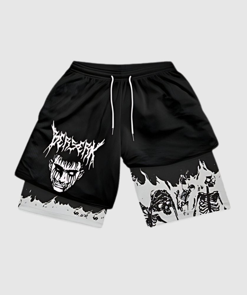 PGW Anime Berserk 2 in 1 Gym shorts - PERFORMANCE GYM WEAR