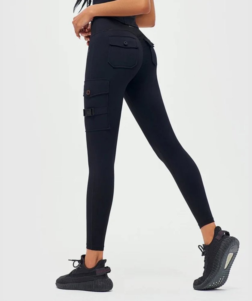 PGW Cargo Fitness Leggings - Black - PERFORMANCE GYM WEAR