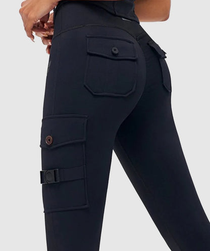 PGW Cargo Fitness Leggings - Black - PERFORMANCE GYM WEAR