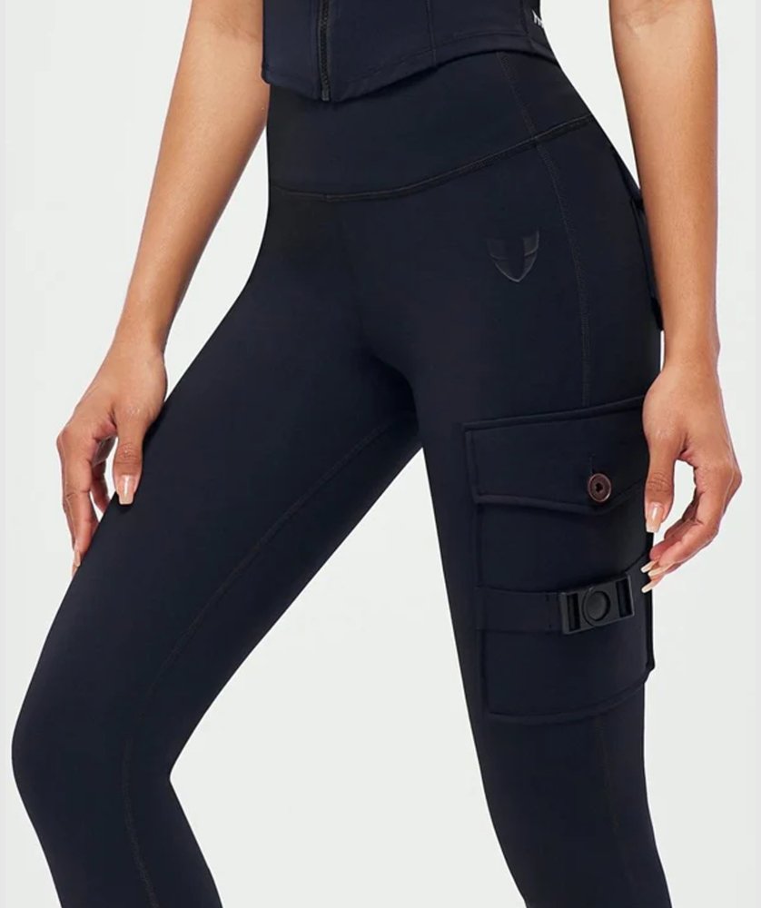 PGW Cargo Fitness Leggings - Black - PERFORMANCE GYM WEAR