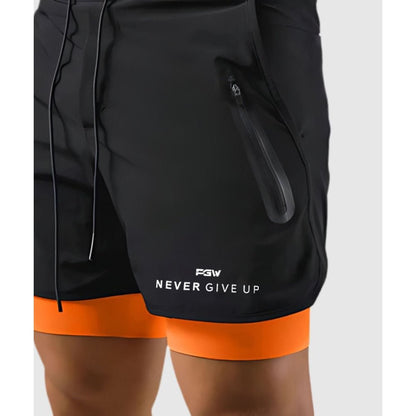 PGW Never Give Up Shorts - PERFORMANCE GYM WEAR